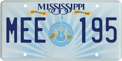 MS license plate MEE195
