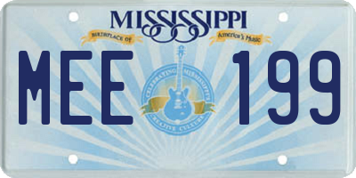MS license plate MEE199