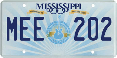 MS license plate MEE202