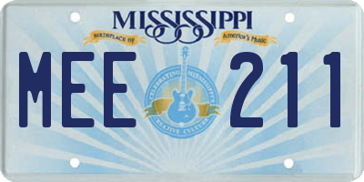 MS license plate MEE211