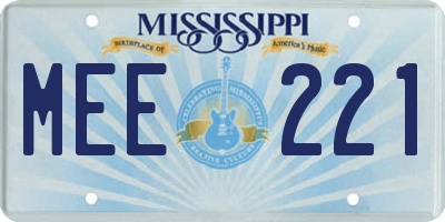 MS license plate MEE221