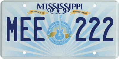 MS license plate MEE222