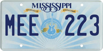 MS license plate MEE223