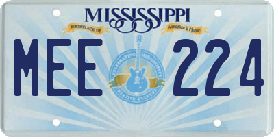 MS license plate MEE224