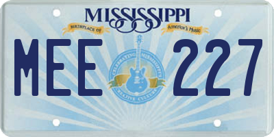 MS license plate MEE227