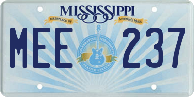 MS license plate MEE237