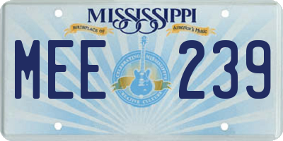 MS license plate MEE239