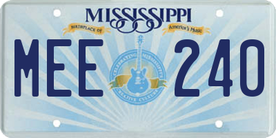 MS license plate MEE240