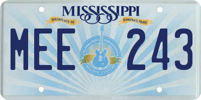 MS license plate MEE243
