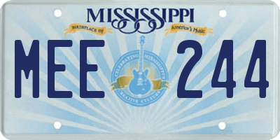 MS license plate MEE244