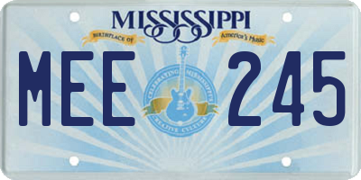 MS license plate MEE245
