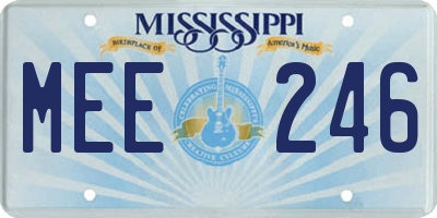 MS license plate MEE246