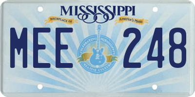 MS license plate MEE248