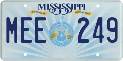 MS license plate MEE249
