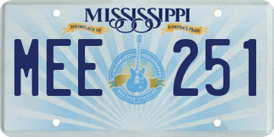 MS license plate MEE251