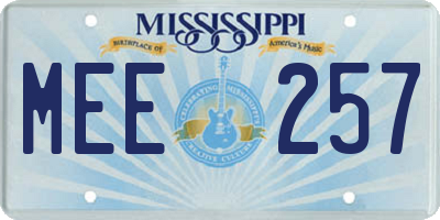 MS license plate MEE257