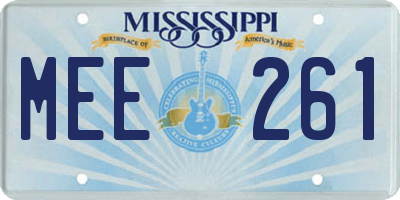 MS license plate MEE261