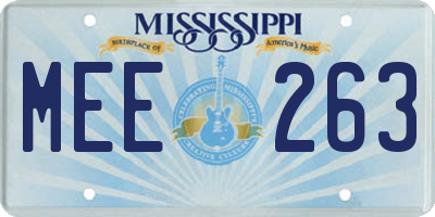 MS license plate MEE263