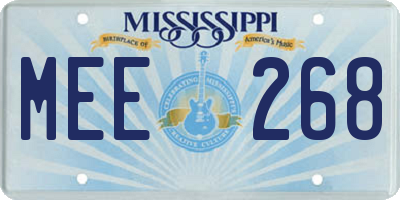 MS license plate MEE268