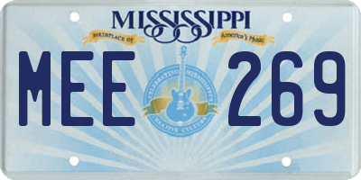 MS license plate MEE269