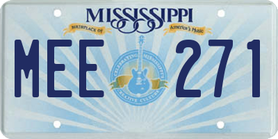 MS license plate MEE271