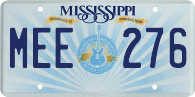 MS license plate MEE276