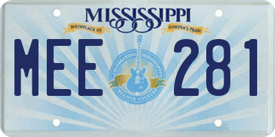 MS license plate MEE281