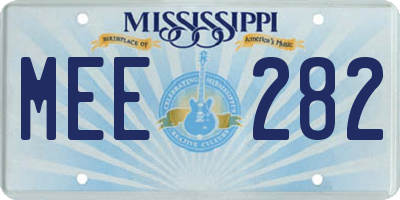 MS license plate MEE282