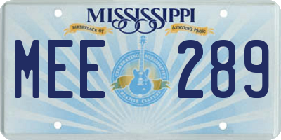 MS license plate MEE289
