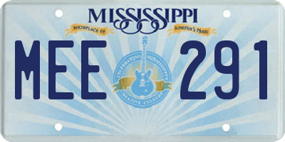 MS license plate MEE291