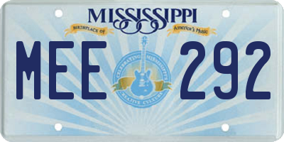 MS license plate MEE292