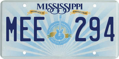 MS license plate MEE294