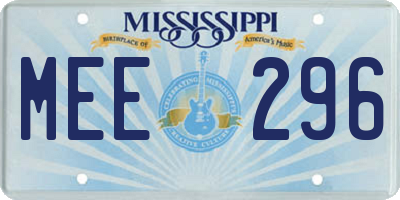 MS license plate MEE296