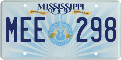 MS license plate MEE298