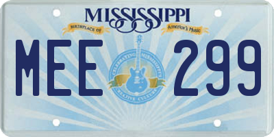 MS license plate MEE299
