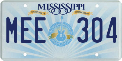 MS license plate MEE304