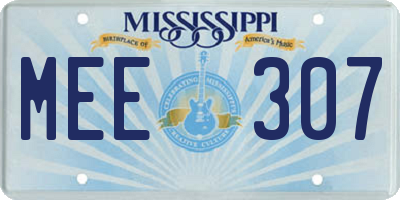 MS license plate MEE307