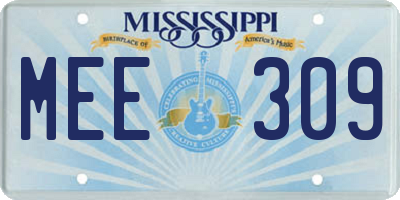MS license plate MEE309