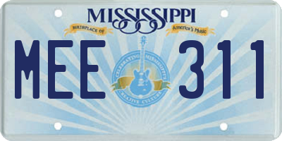 MS license plate MEE311