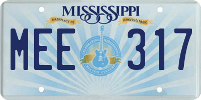 MS license plate MEE317