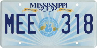 MS license plate MEE318