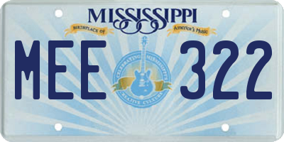 MS license plate MEE322