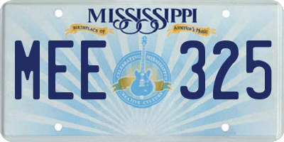 MS license plate MEE325