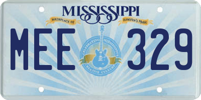MS license plate MEE329