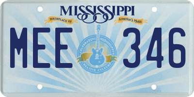 MS license plate MEE346