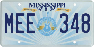 MS license plate MEE348