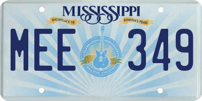 MS license plate MEE349