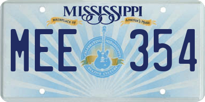 MS license plate MEE354