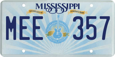 MS license plate MEE357