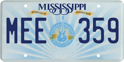 MS license plate MEE359